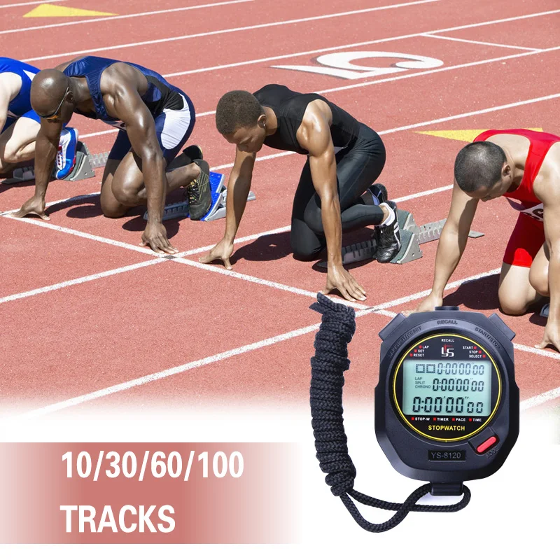 

ABS Waterproof Digital Professional Handheld LCD Chronograph Handheld Sports Stopwatch Timer Stop Watch With String секђндомеѬ